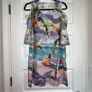 Ellen Negley Art & Sol Open Shoulder Cover Up Dress